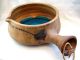 Early French Pottery Earthenware Clay Cooking Pot Colombe France Blue Glaze Hearth Ware photo 1