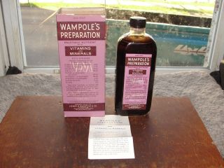 Early1900s Wampole ' S Vitamin & Mineral Preparation Medicine Bottle Philadelphia photo