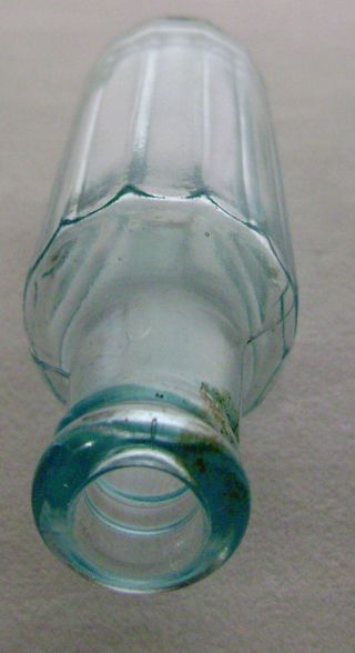 Antique 12 Sided Aqua Blue 2 Oz.  Medicine Bottle photo
