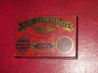 Antique Rival Herb Tablets Rival Herb Co Detroit Montreal Medicine Tin photo