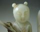 2080g Antique Chinese Old Hetian Jade Carved Woman And Urchin Statue Other photo 4