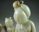 2080g Antique Chinese Old Hetian Jade Carved Woman And Urchin Statue Other photo 6