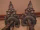 Antique Art Nouveau French Bronze Andirons Fabulous Pair Exquisite High Relief Fireplaces & Mantels photo 10