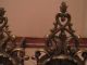Antique Art Nouveau French Bronze Andirons Fabulous Pair Exquisite High Relief Fireplaces & Mantels photo 5