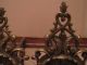 Antique Art Nouveau French Bronze Andirons Fabulous Pair Exquisite High Relief Fireplaces & Mantels photo 5