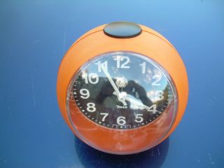 Mid Century Eames Era Modern Bright Orange Alarm Clock Sphere Insa Yugoslavia photo