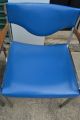 5 Harter Chairs Royal Blue Chrome Frame Wood Arms Mid Century Modern Mid-Century Modernism photo 1