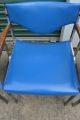 5 Harter Chairs Royal Blue Chrome Frame Wood Arms Mid Century Modern Mid-Century Modernism photo 3