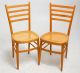 Set Of 4 Elegant Vintage Ladderback Dining Chairs With Cane Seats Post-1950 photo 3