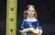 Antique 1870s English Staffordshire Pottery Figurine Girl W/mixing Bowl,  6.  25 