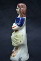 Antique 1870s English Staffordshire Pottery Figurine Girl W/mixing Bowl,  6.  25 