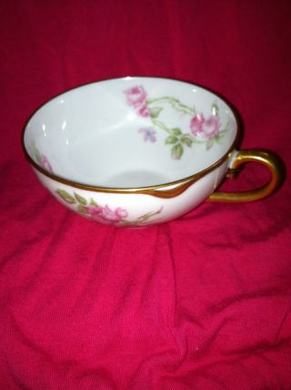 Haviland & Co.  Floral Design With Pink Roses And Violets - 4 Tea Cup Only Set photo