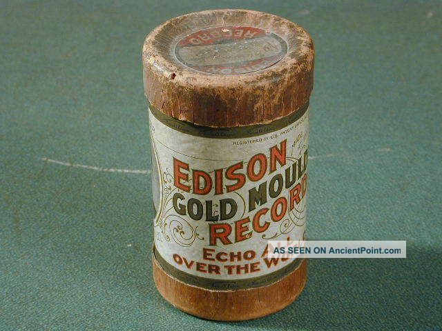 Edison Gold Moulded Record Cylinder Empty Container Circa 1900 Other photo