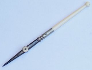 19th C.  Electrum Ruling Pen - France - Drawing Drafting Instrument Tool (c) photo