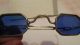 Antique Vintage 1800 ' S Wire Rim Sunglasses Cobalt Blue Lenses Civil War Era Optical photo 4