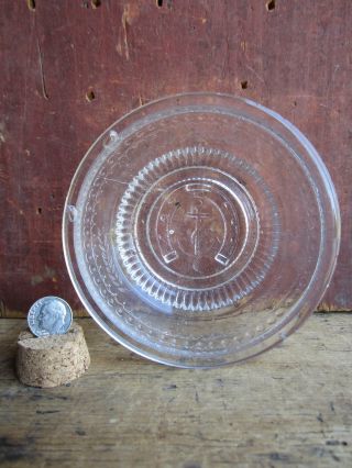 Antique Civil War Era Eapg New England Pressed Flint Pattern Glass Small Dish photo