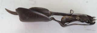 Antique Corn Shucker/ Husker Vintage Metal With Leather Strap Farm Tool photo