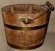 Primitive Antique Distressed Solid Ash Utility Bucket W/metal Staves & Handle Primitives photo 1