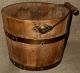 Primitive Antique Distressed Solid Ash Utility Bucket W/metal Staves & Handle Primitives photo 3