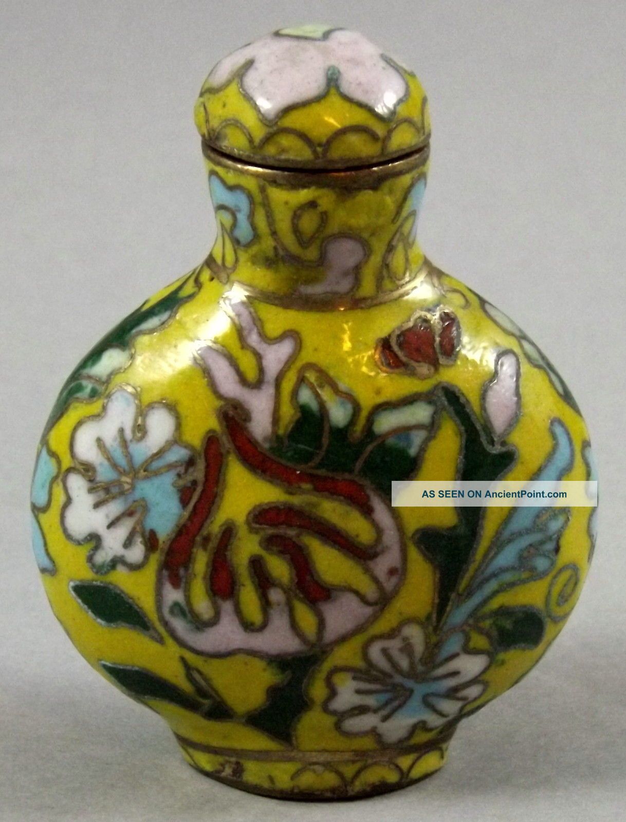 Chinese Cloisonne Enamel Snuff Bottle Floral Snuff Bottles photo