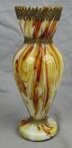 Antique Bohemian Cased Art Glass Vase With Brass Decorations Vases photo 1