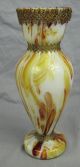 Antique Bohemian Cased Art Glass Vase With Brass Decorations Vases photo 3