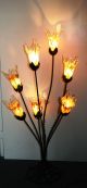 Wrought Iron Floor Lamp,  Multi Colored Hand Blown Glass Shades Art Deco Style Lamps photo 2