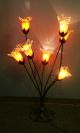 Wrought Iron Floor Lamp,  Art Deco Style Orange Hand Blown Glass Shades Lamps photo 1