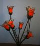 Wrought Iron Floor Lamp,  Art Deco Style Orange Hand Blown Glass Shades Lamps photo 4