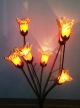 Wrought Iron Floor Lamp,  Art Deco Style Orange Hand Blown Glass Shades Lamps photo 5