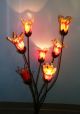 Wrought Iron Floor Lamp,  Art Deco Style Red Multi Hand Blown Glass Shades Lamps photo 2
