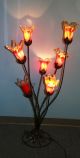 Wrought Iron Floor Lamp,  Art Deco Style Red Multi Hand Blown Glass Shades Lamps photo 4