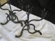 Vintage Pair Wrought Iron Candelabras 3 Candles Other photo 2