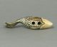 Antique Faux Ivory Netsuke Swimming Carp Fish Carving N4337 - Age Crack Netsuke photo 2