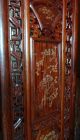 Sensational Antique Chinese Carved Precious Wood Floor Screen W/porcelain Other photo 9