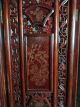 Sensational Antique Chinese Carved Precious Wood Floor Screen W/porcelain Other photo 10