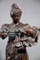 Antique Bronze Of Mother & Child By Friedrichs Hagen & Foundry Stamp Metalware photo 3