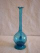 Antique Light Blue Art Glass Twisted Long Skinny Neck Pitcher Bud Vase Unsigned Vases photo 1