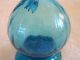 Antique Light Blue Art Glass Twisted Long Skinny Neck Pitcher Bud Vase Unsigned Vases photo 5