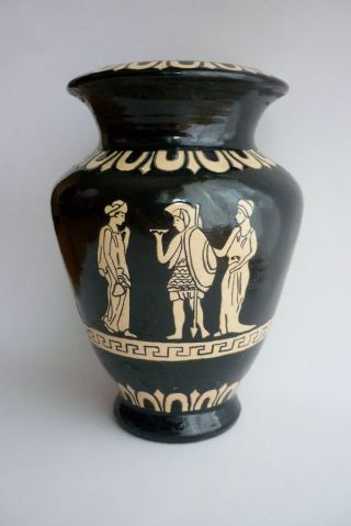 Antique 1927 Etched Pottery Vase - Signed F.  Meyer photo