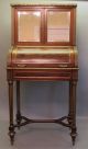 & Rare 19th C.  French Rosewood Cylinder Writing Desk C.  1890 Table 1800-1899 photo 2