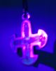 Ancient Byzantine / Celtic Cross With Roman Glass Irridescent Pendant Roman photo 7