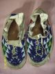 Vtg Antique Native Anerican Lakota Sioux Indian Beaded Moccasins Sinew Sewn Native American photo 1