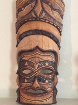 African Tribal Mask Hand Carved Vintage Rare photo