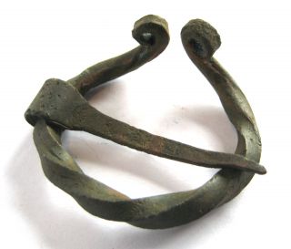 Rare C.  800 - 900 A.  D British Found Viking Period Bronze Pennanular Ring Brooch photo