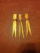 Rare 1800 ' S Early Antique Primitive Handmade Clothespins With Tin Metal Band Primitives photo 2