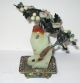 Rare Cloisonne Enamel Solid White Jade Stone Blossom Tree Other photo 1