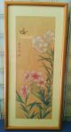 Three Chinese Vintage Hand Printing On Silk Signed/marked Paintings & Scrolls photo 1