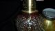Arts & Crafts Small Lamp Metal Shade Glass Red Body With Faces Releif Lamps photo 1