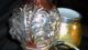 Arts & Crafts Small Lamp Metal Shade Glass Red Body With Faces Releif Lamps photo 4
